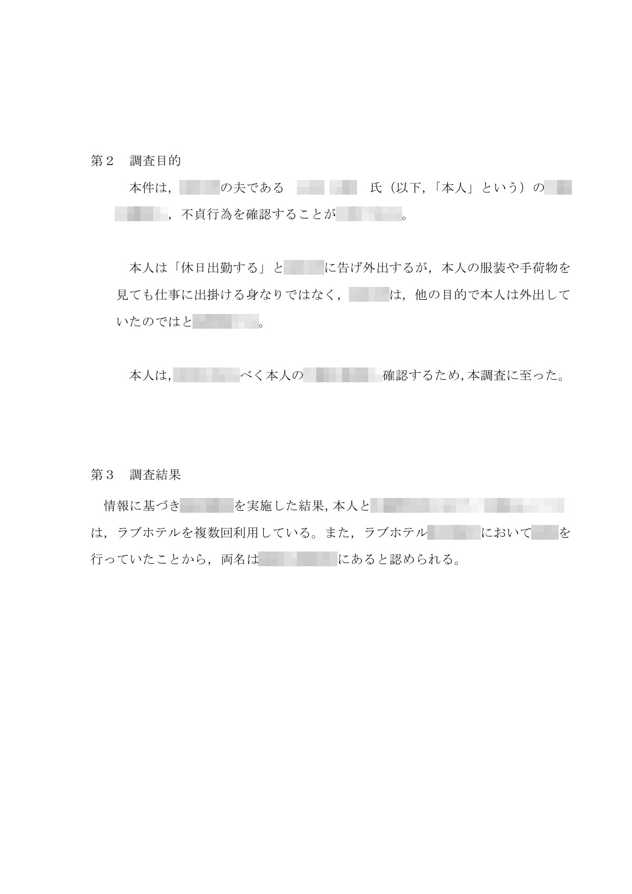 調査報告書の見本 3枚目