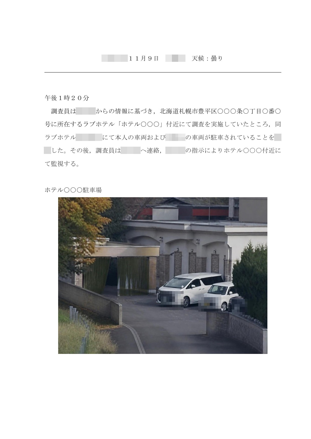 調査報告書の見本 4枚目