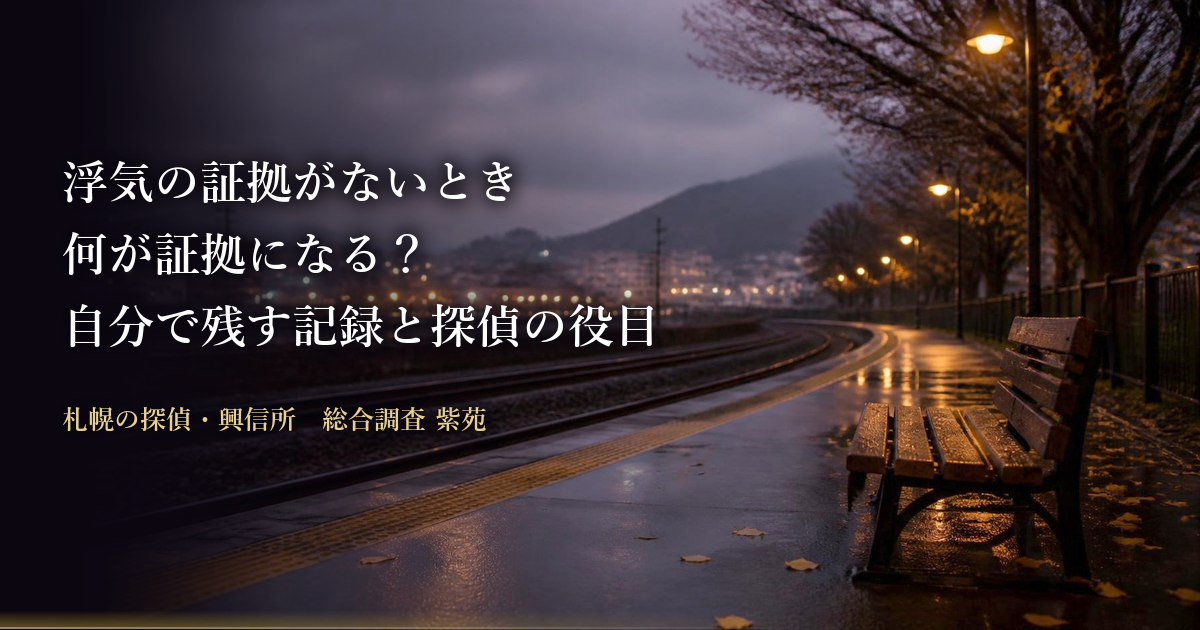 浮気の証拠がないとき、何が証拠になる?自分で残す記録と探偵の役目